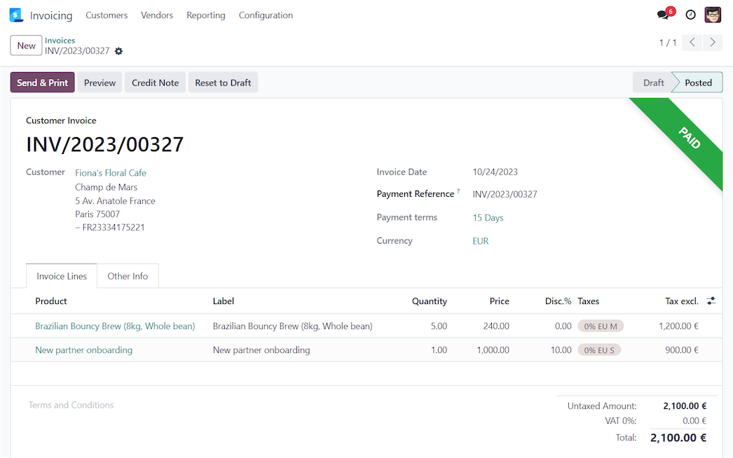Odoo retail dashboard